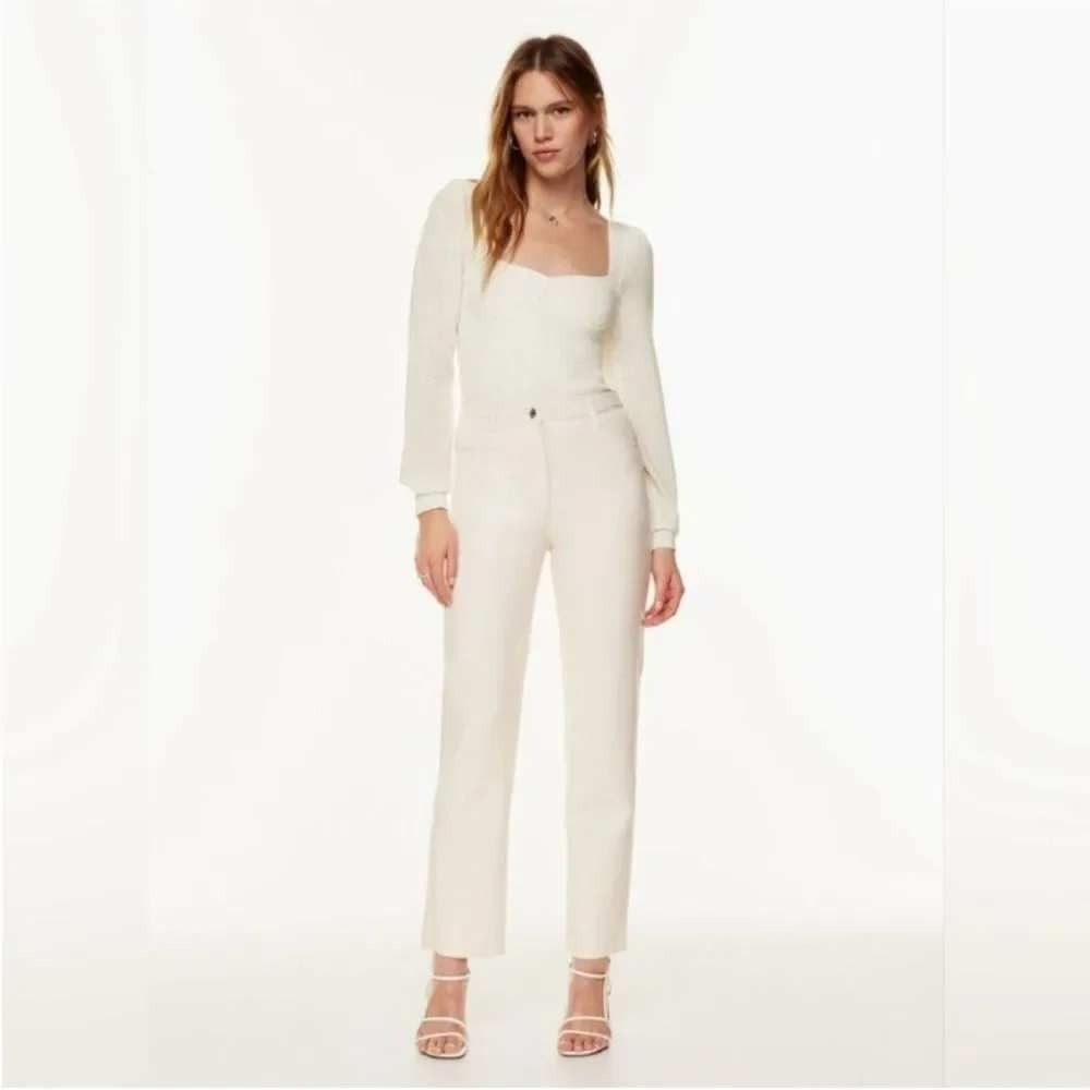 WILFRED Aritzia The Melina™ Pant High-Waisted Vegan Leather Pants, Birch, Size 6